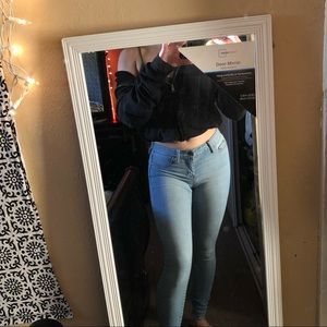 light blue skinny jeans